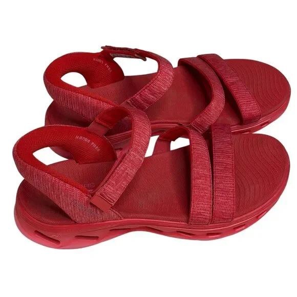 Skechers Women On The Go Glide Step 2.0 Sling Back Sandals Shoes Red 9 bv - Picture 3 of 11
